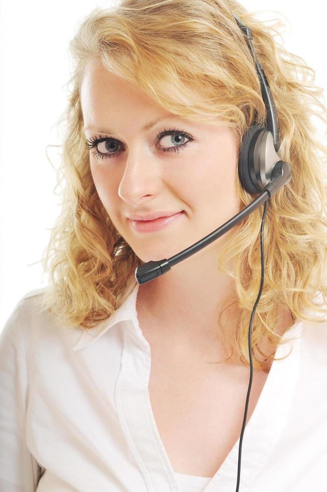 business woman headset photo