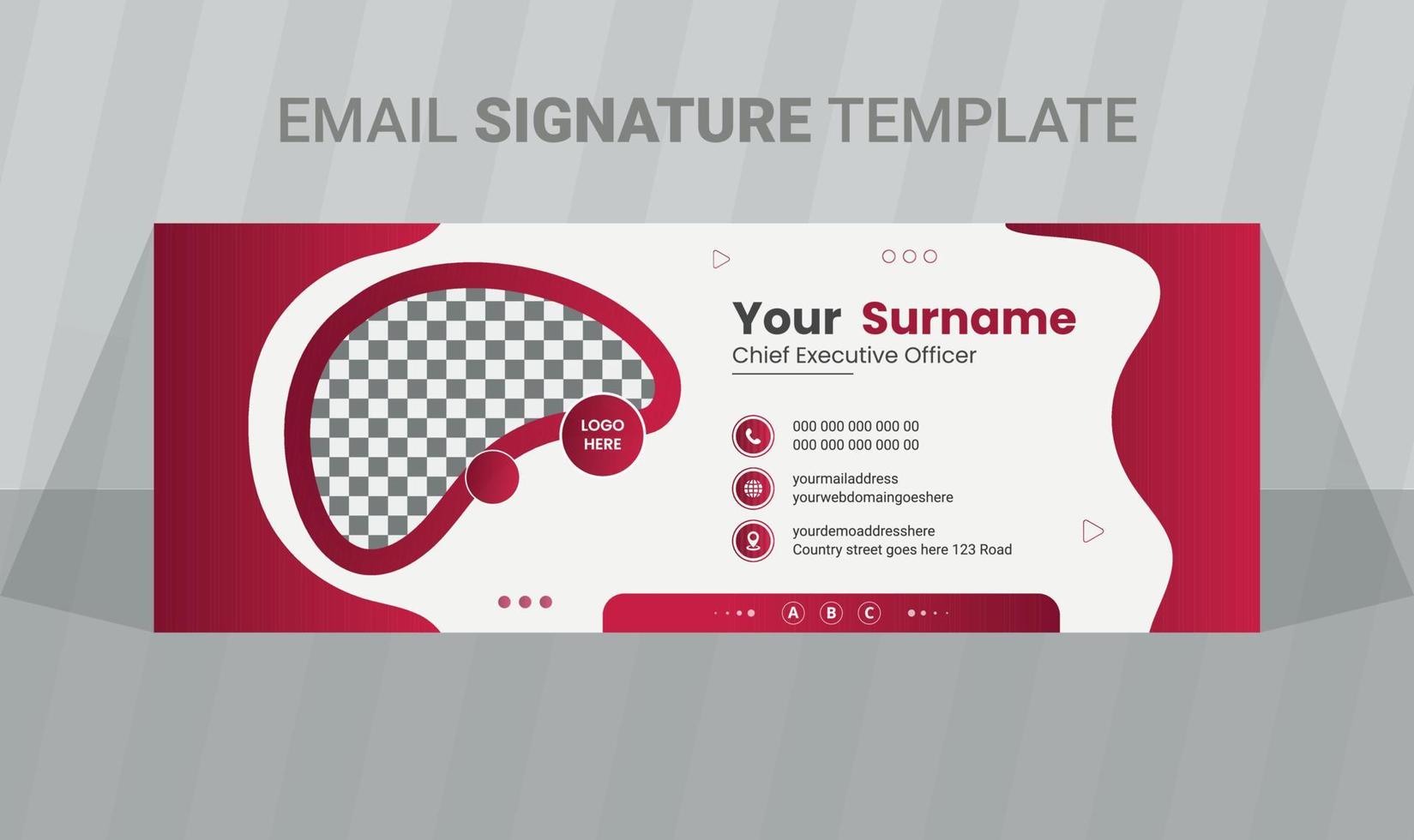 Professional Email Signature Template or Email Footer and Personal Social Media Cover Design vector