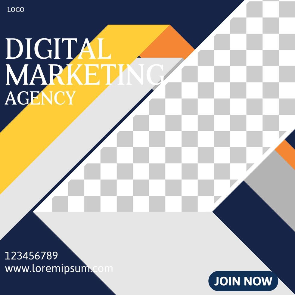 digital marketing agency social media post template design. vector illustration