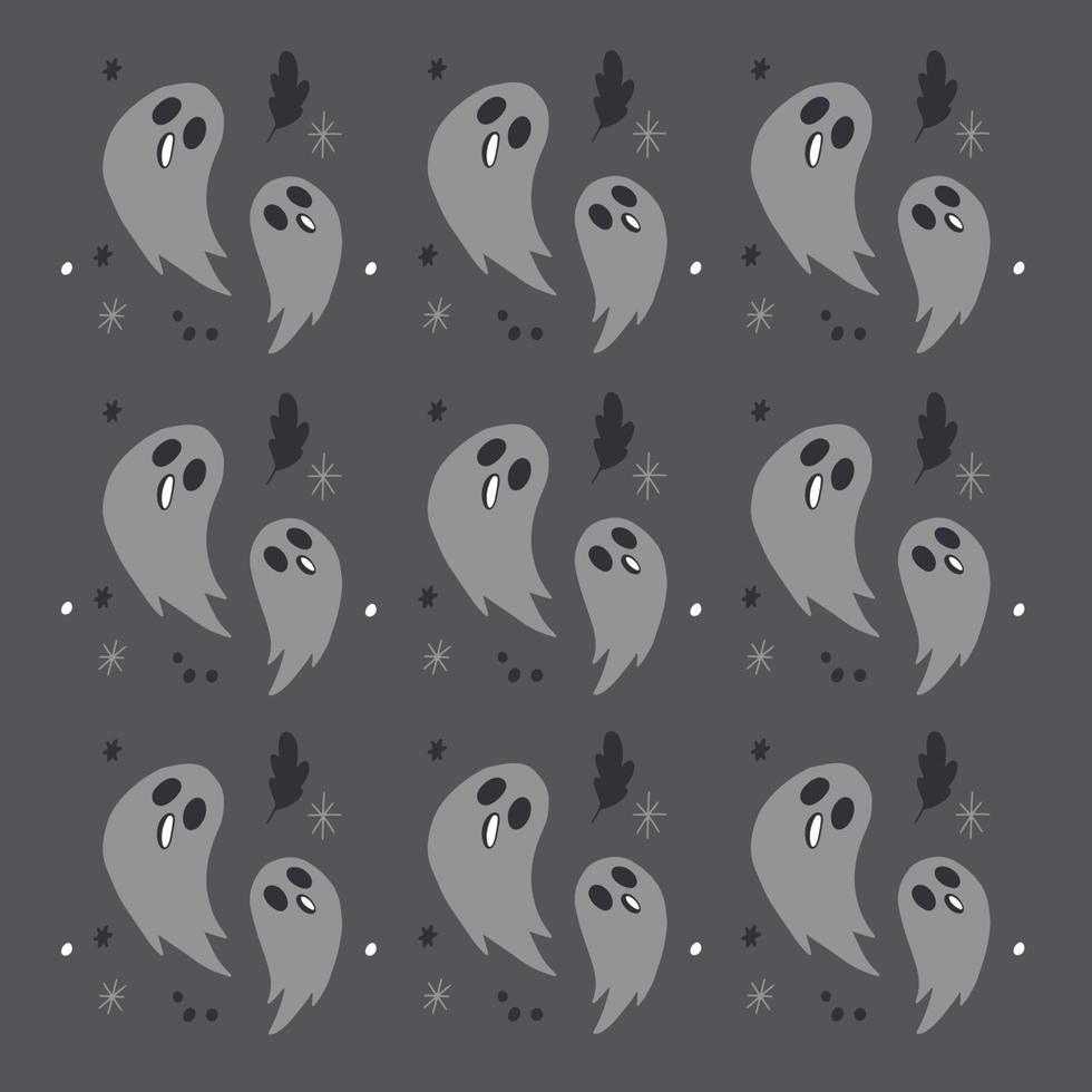 Beautiful background, pattern with ghosts, illustration on a dark background, decoration vector