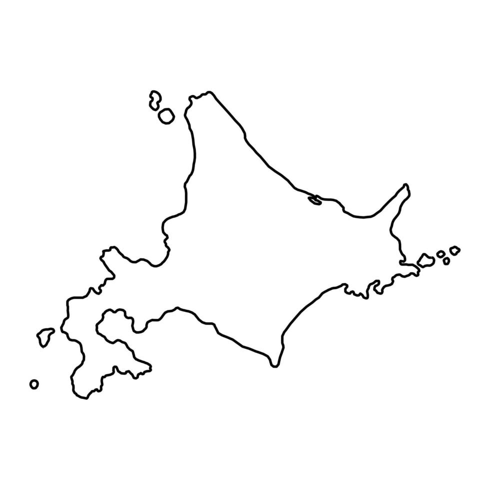 Hokkaido map, Japan region. Vector illustration