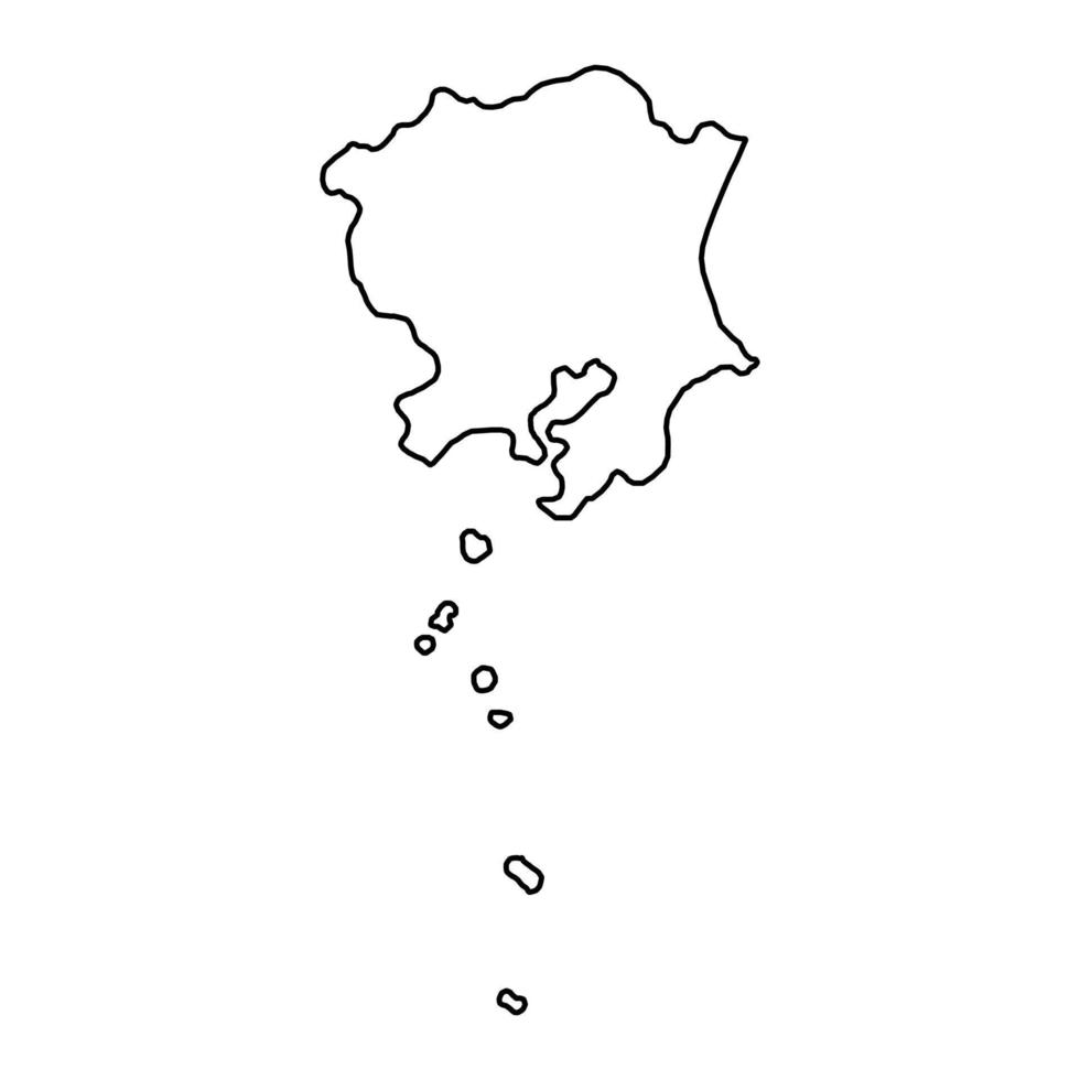 mapa de kanto, región de japón. ilustración vectorial vector