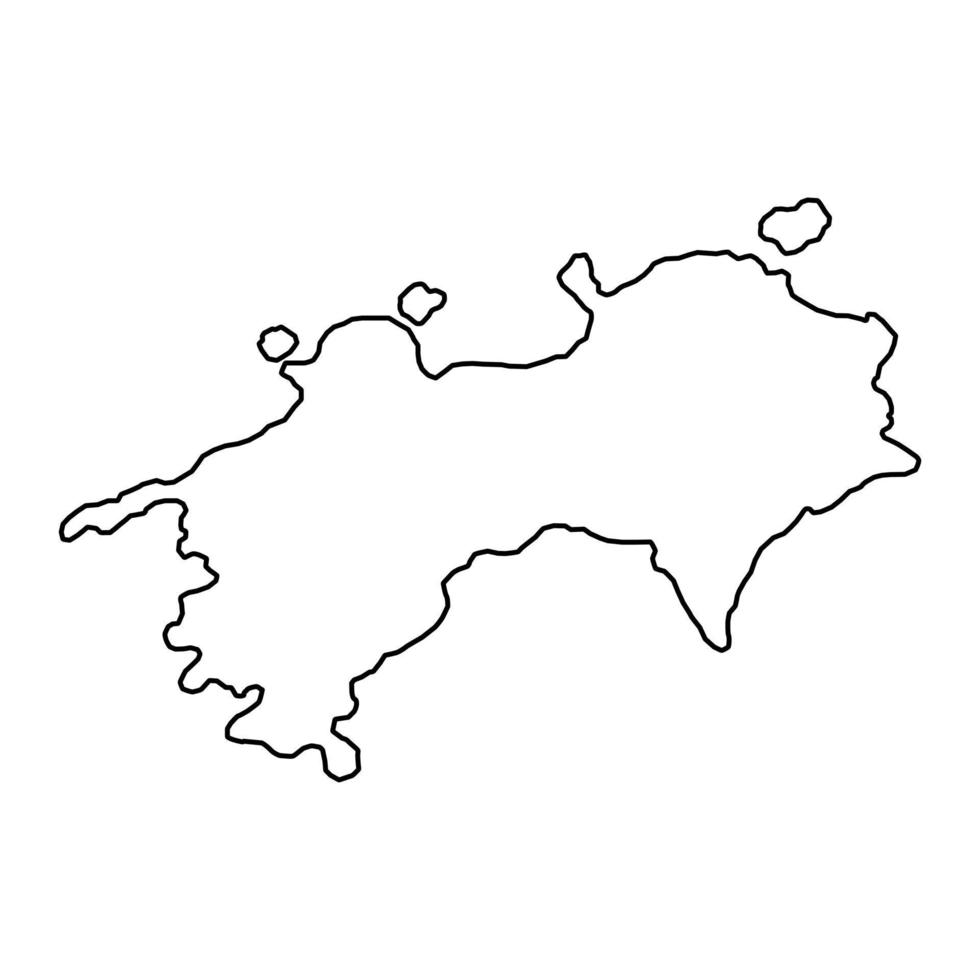 Shikoku map, Japan region. Vector illustration