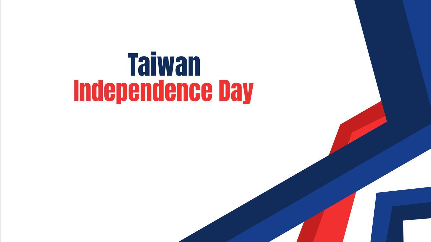 Taiwan independence day 10th double tenth October with taiwan flag symbol of patriotism and nationalism. vector flat design illustration feed social media background