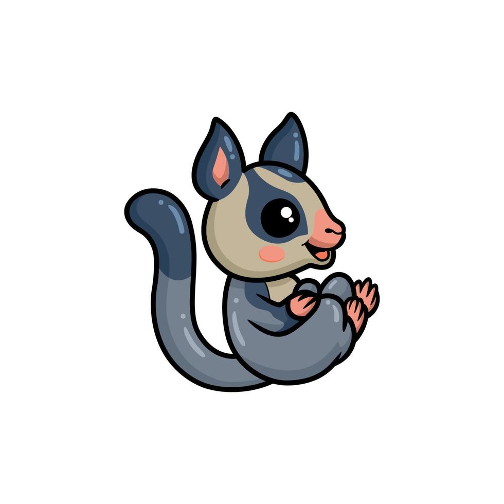 Cute little sugar glider cartoon sitting vector