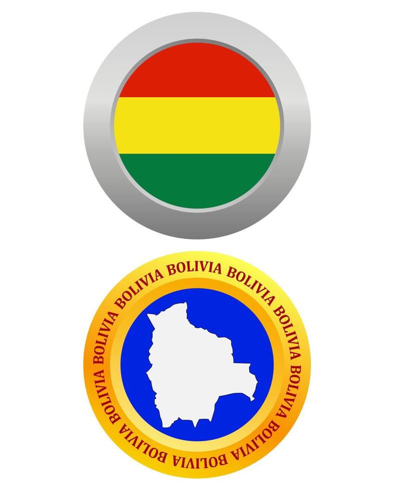 button as a symbol BOLIVIA flag and map on a white background vector