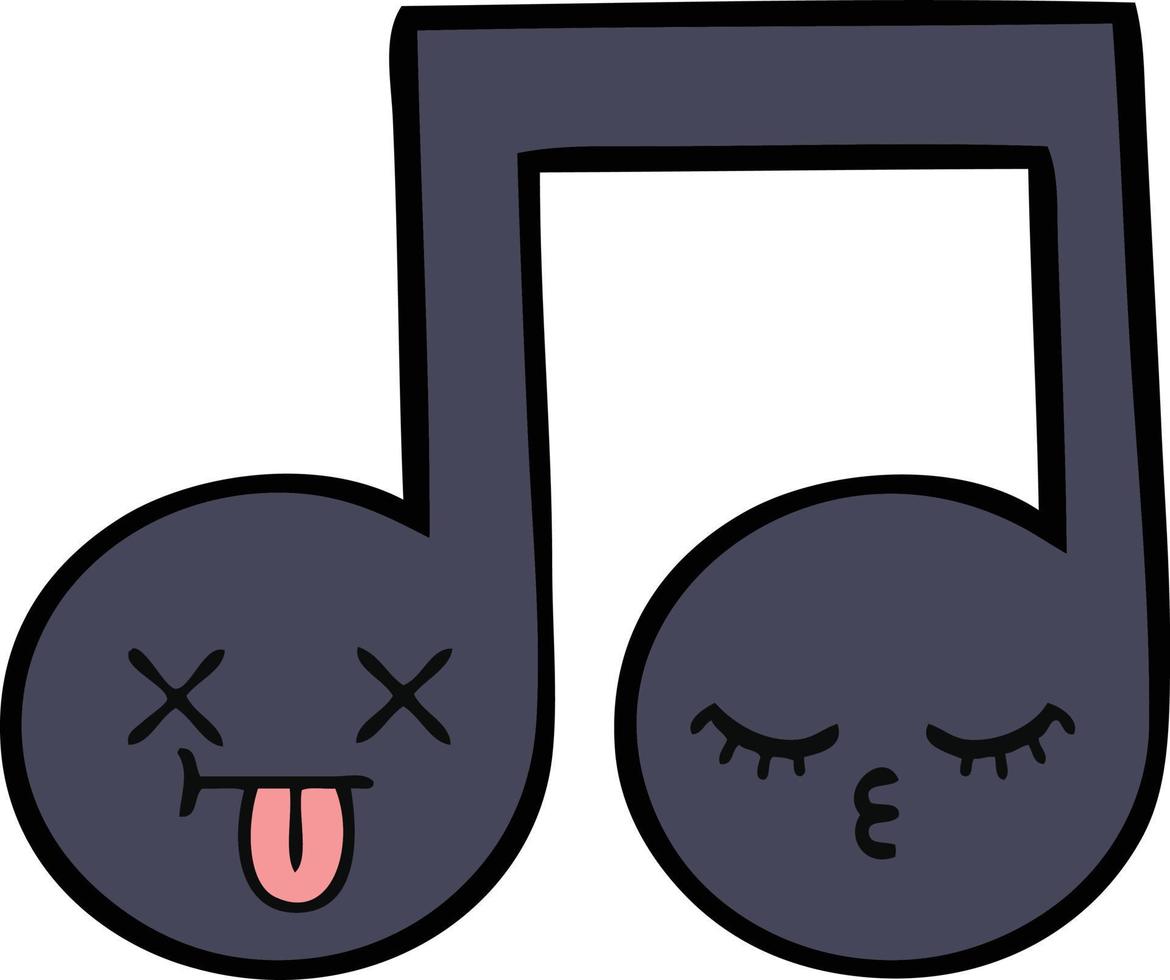 cute cartoon musical note vector