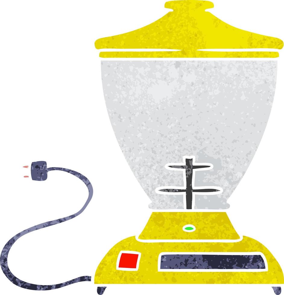 retro cartoon doodle of a food blender vector