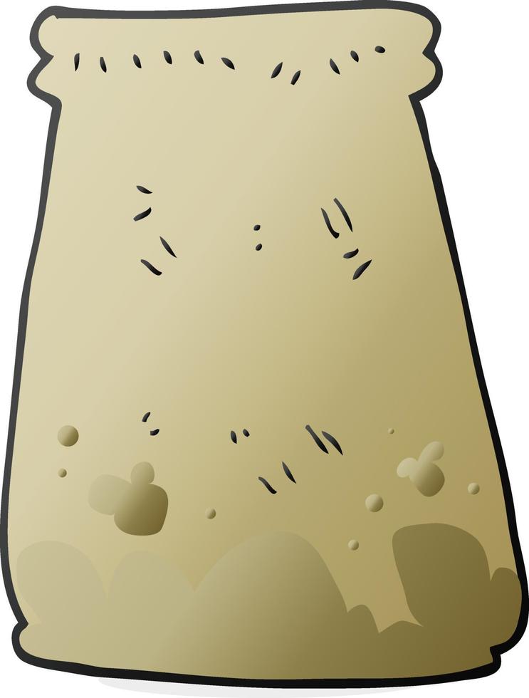freehand drawing of a cartoon paper bag vector