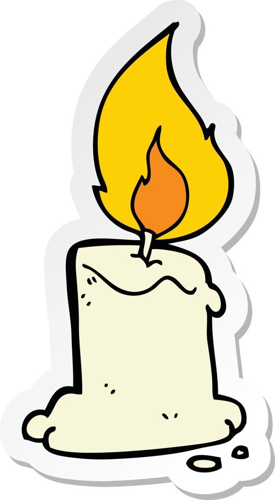 sticker of a cartoon candle vector
