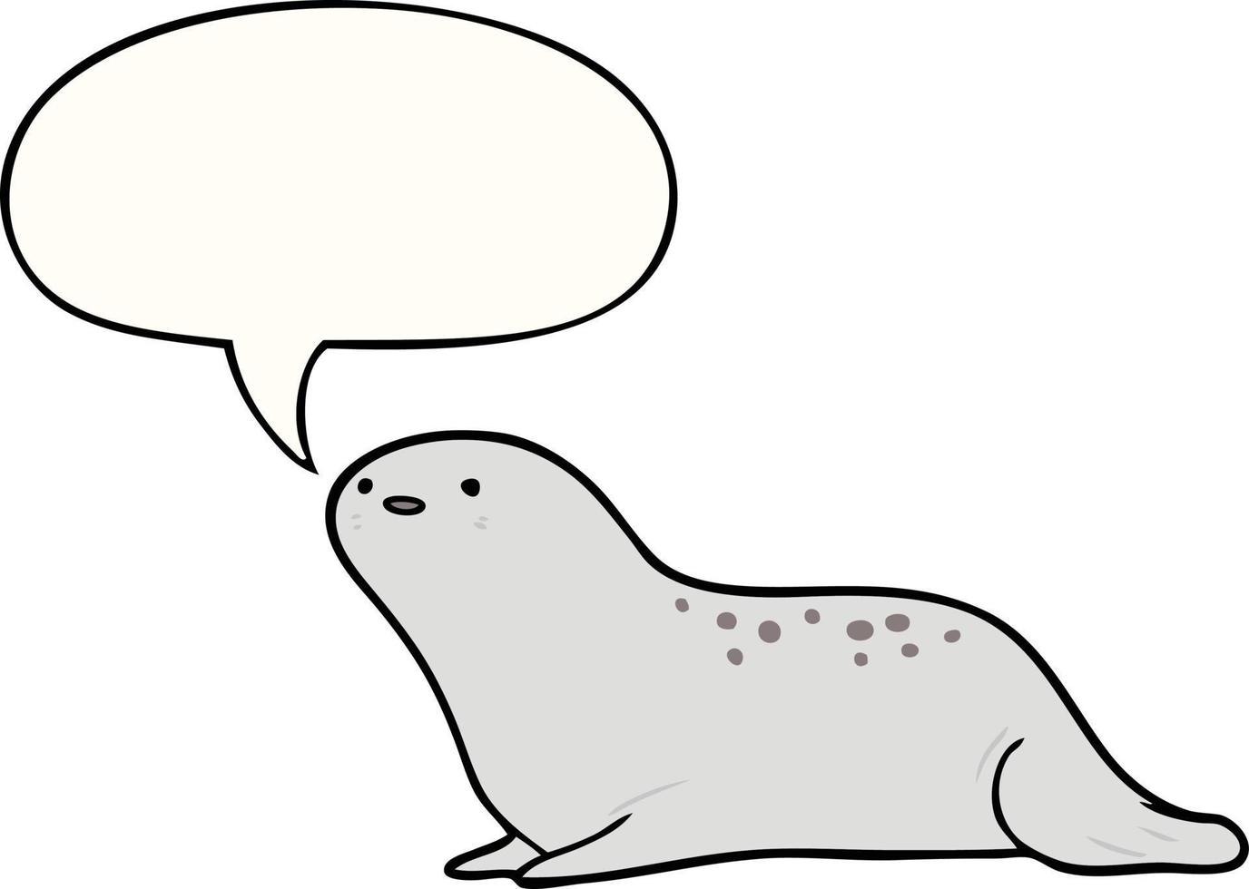 cute cartoon seal and speech bubble 11960919 Vector Art at Vecteezy