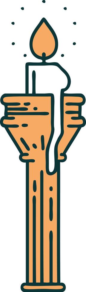 iconic tattoo style image of a candelabra vector