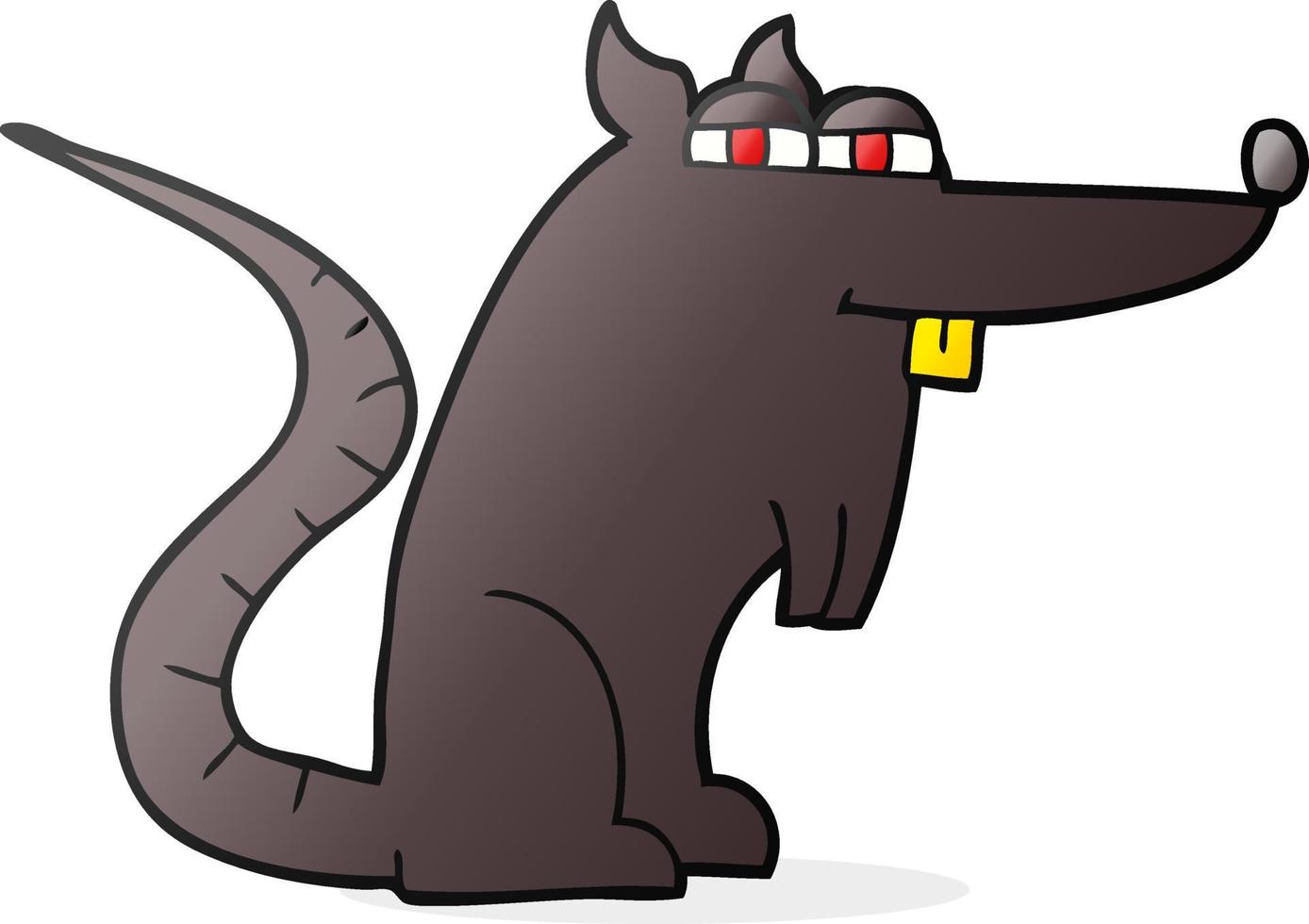 freehand drawn cartoon evil rat vector