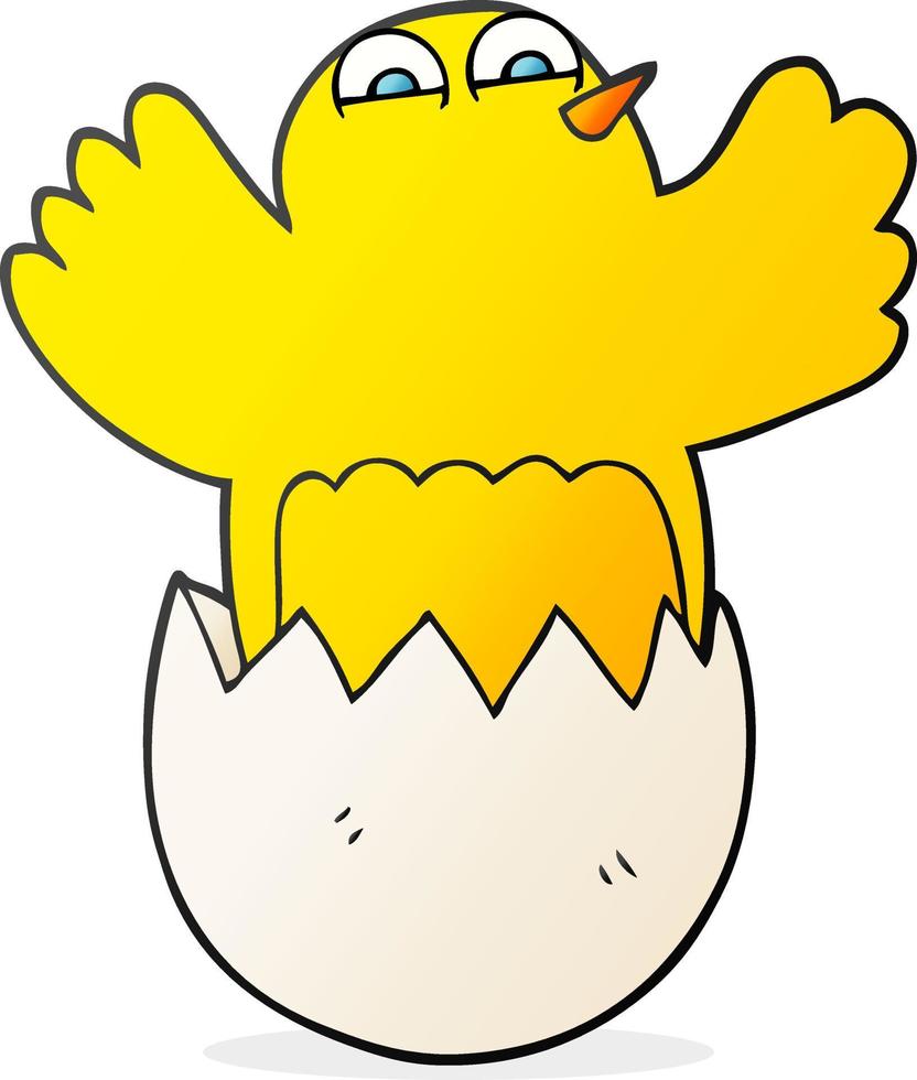 freehand drawn cartoon hatching egg vector