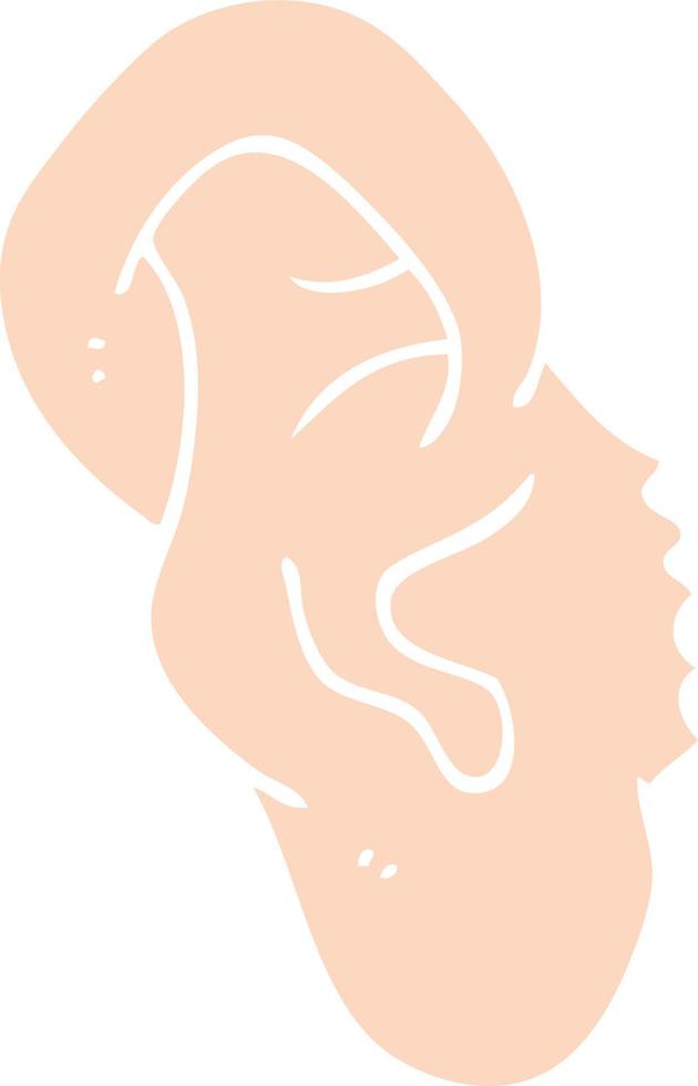 flat color illustration of ear vector