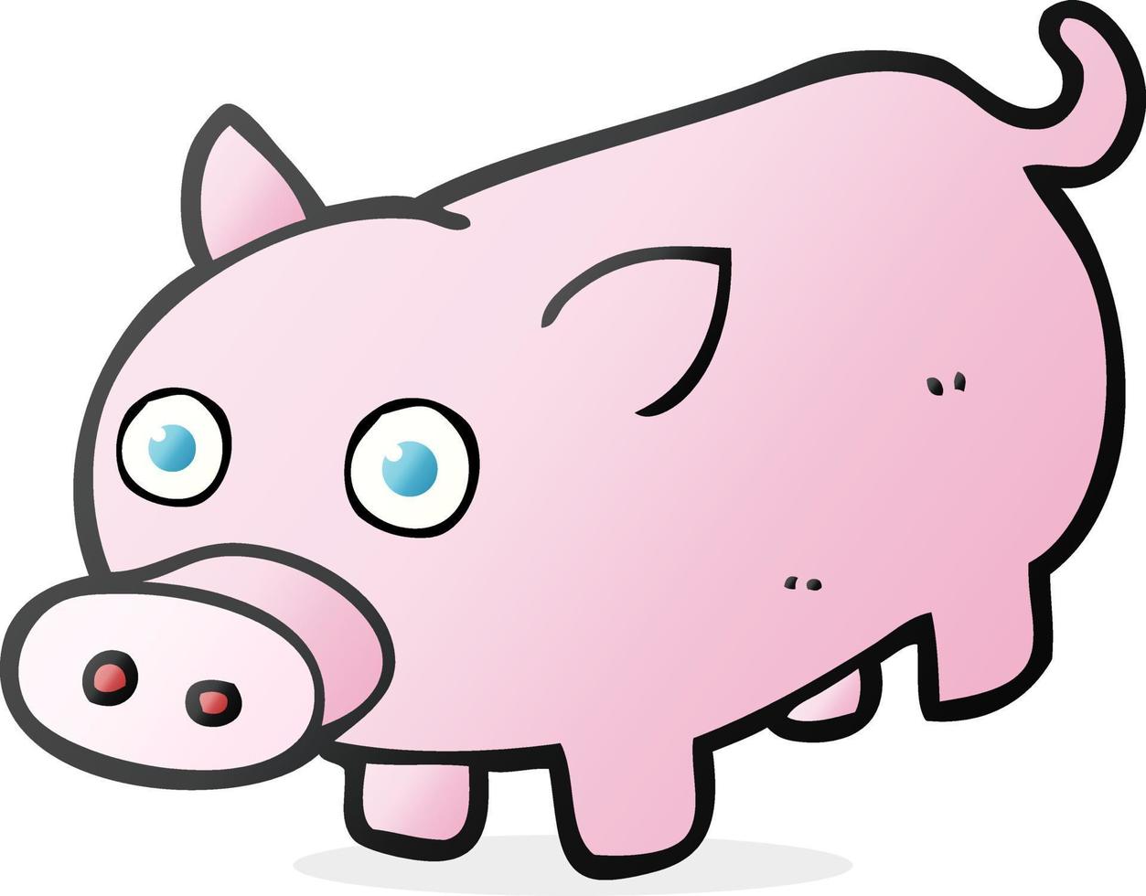 freehand drawn cartoon piglet vector