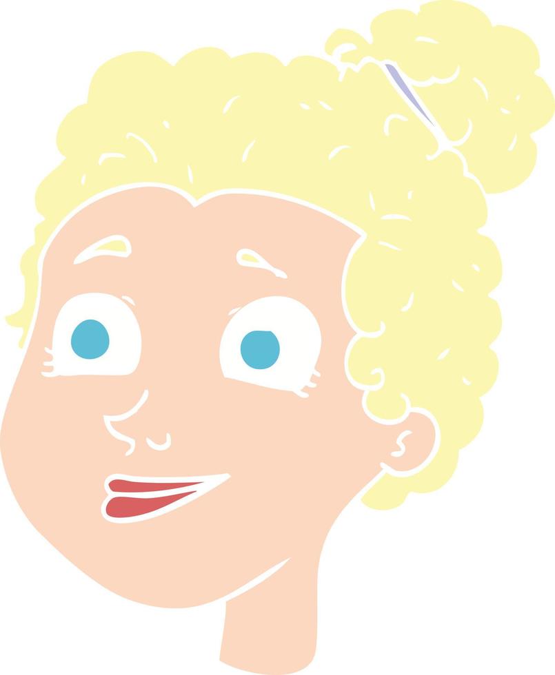 ilustración de color plano de rostro femenino vector