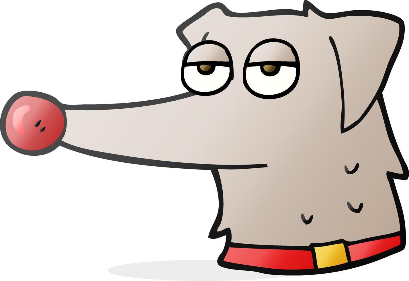 perro de dibujos animados dibujados a mano alzada con collar vector