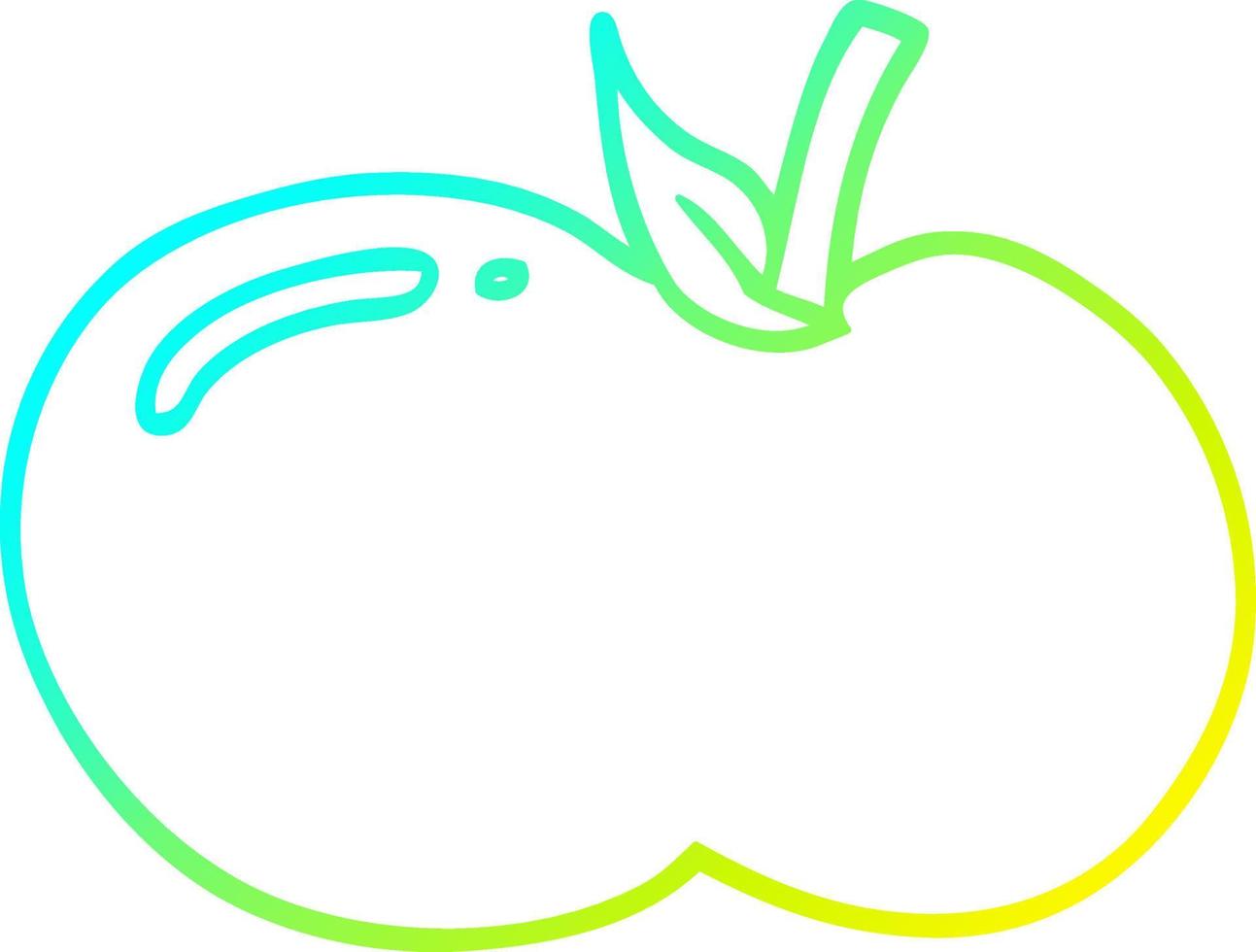 cold gradient line drawing cartoon apple vector