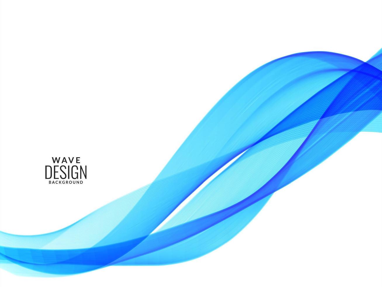 Abstract blue modern flowing stylish wave in white backround illustration pattern vector