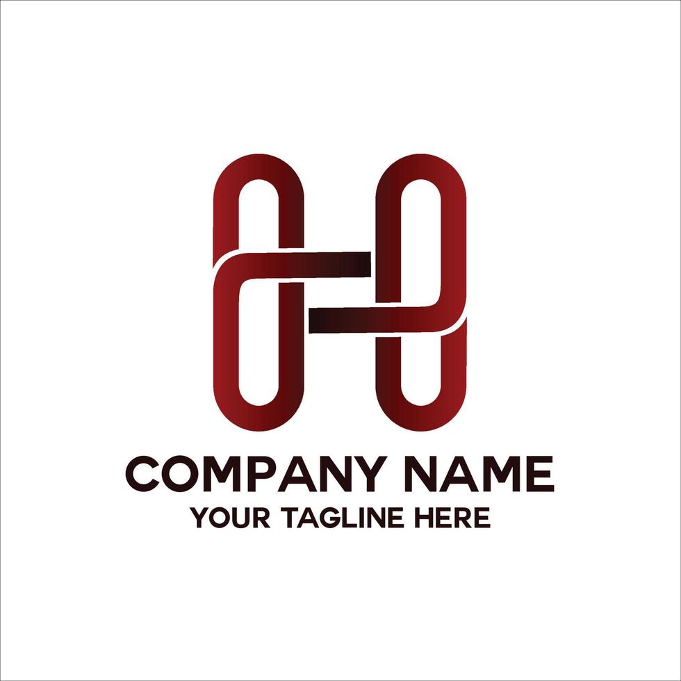 letter H outline logo vector