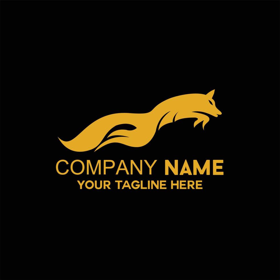 simple fox logo jumping logo vector