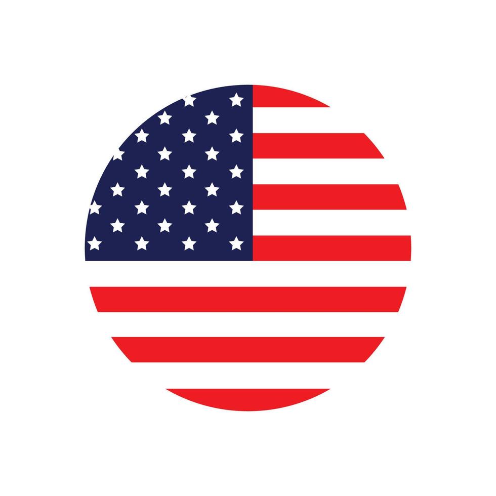 plantilla de diseño de vector de icono de bandera americana