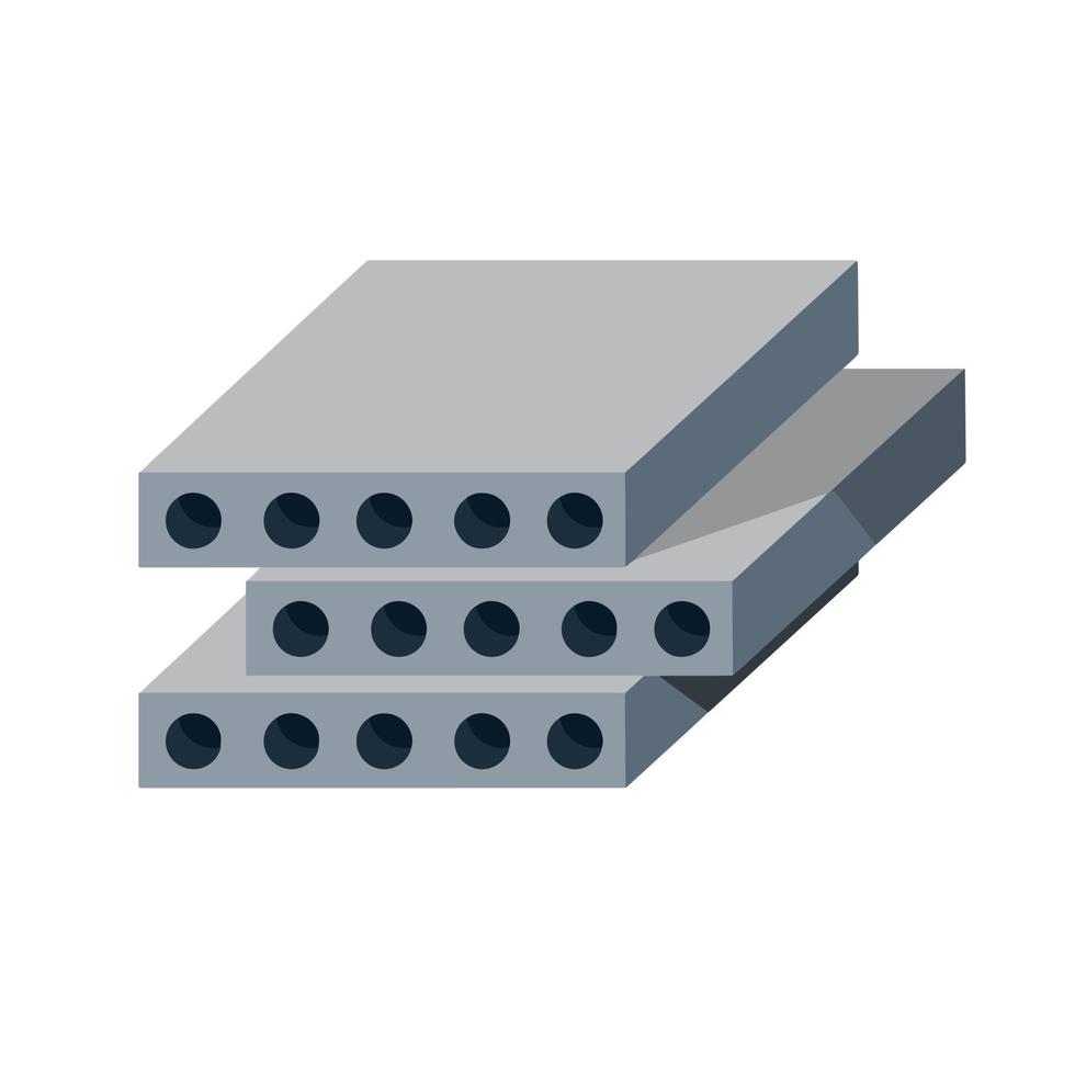 Reinforced concrete block. Building material. The house panel. Group of Wall element. Isometric illustration vector