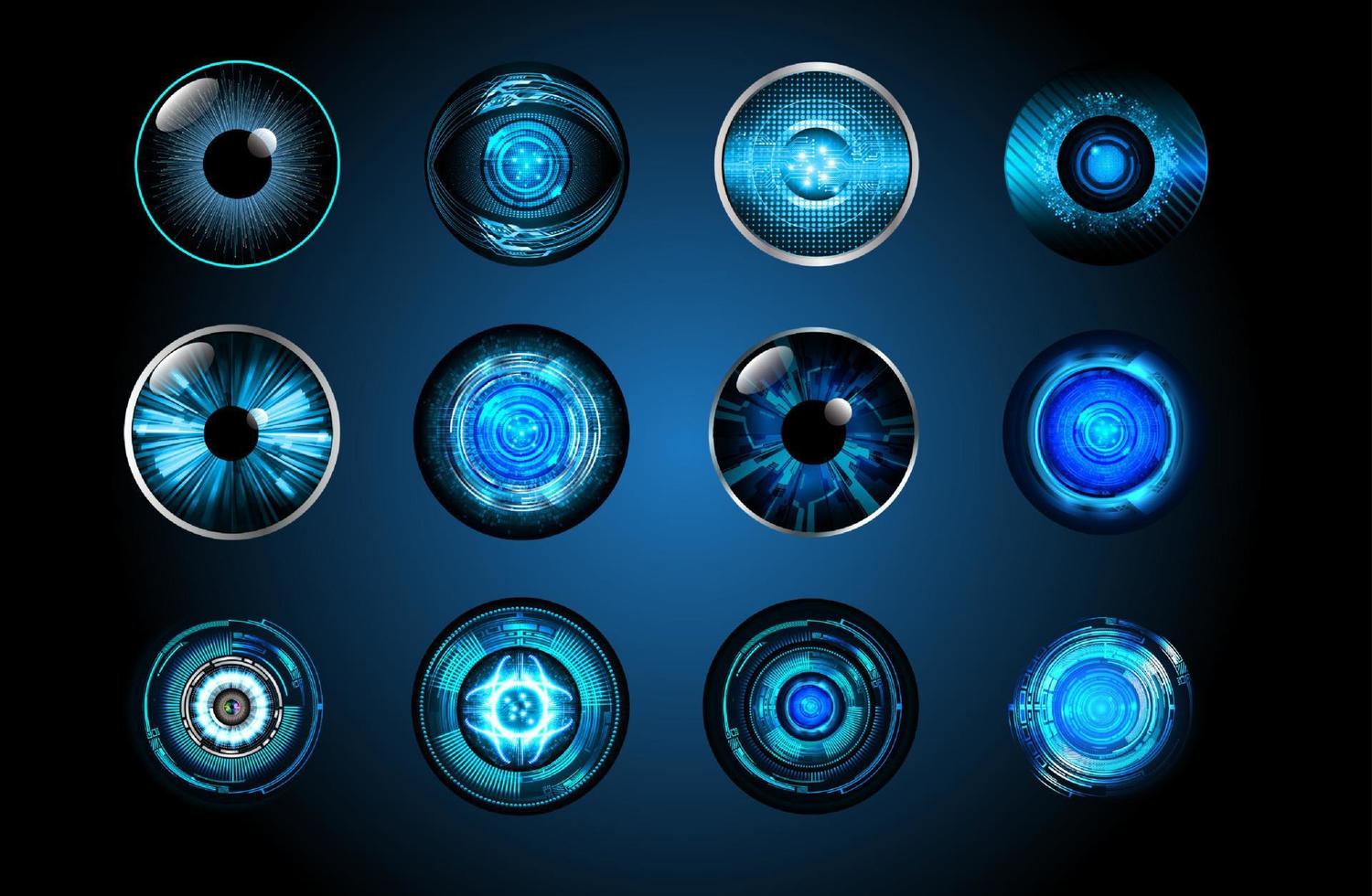 Modern Technology Icon Pack with Eyes vector