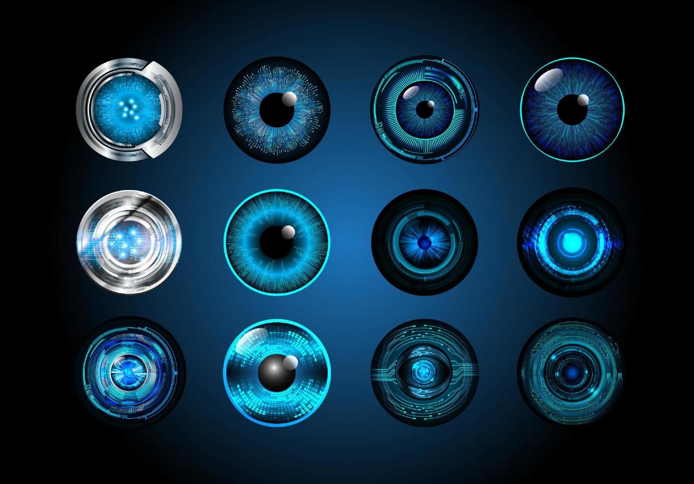 Modern Technology Icon Pack with Eyes vector