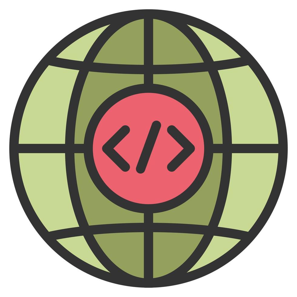 internet icon line color vector illustration