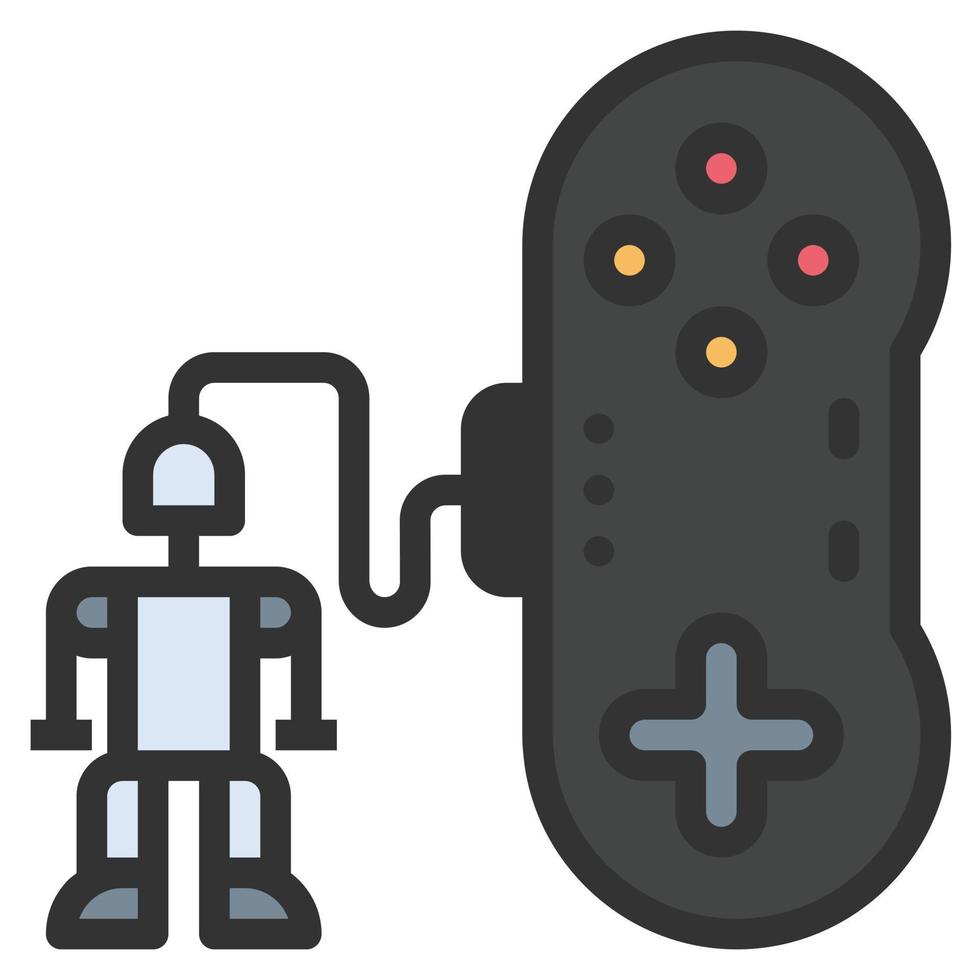 robot icon line color vector illustration