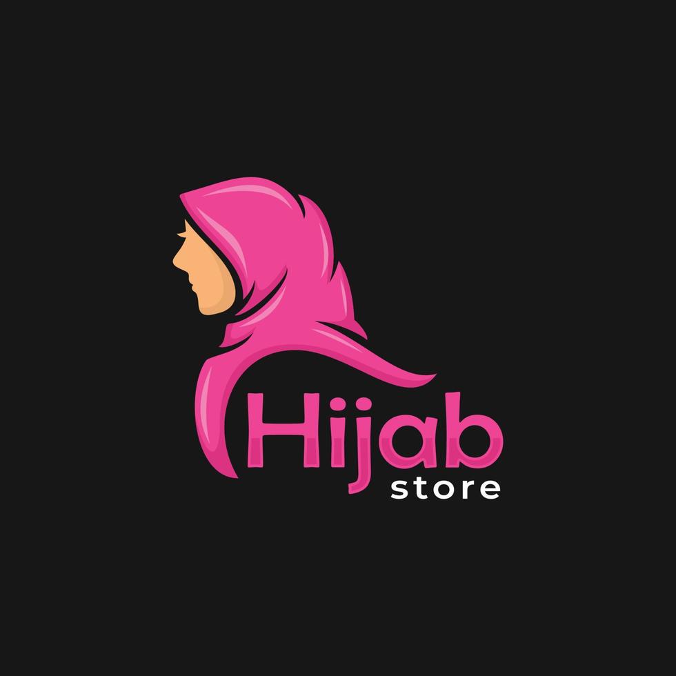 vector de diseño de logotipo de tienda hijab