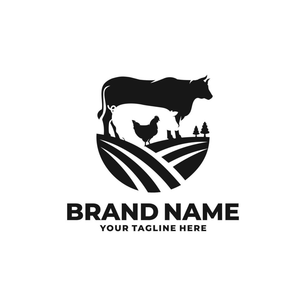 Farm animal logo vector