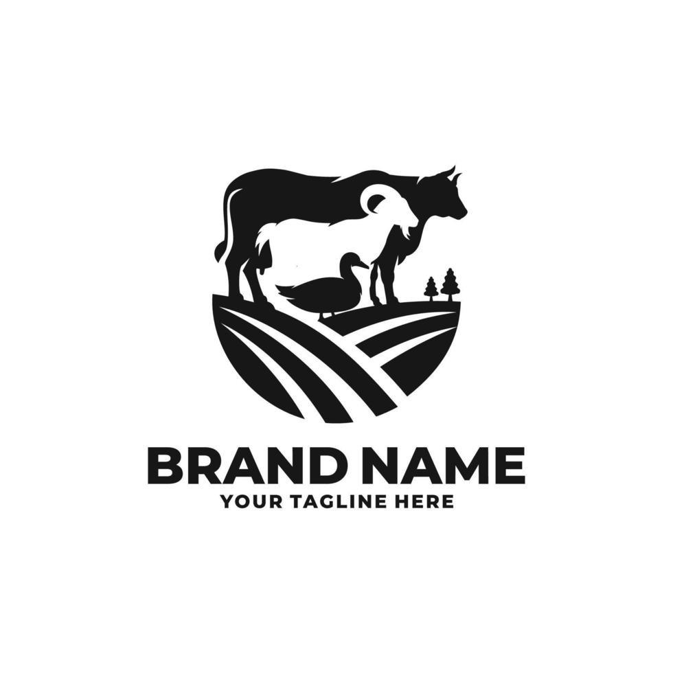 Farm animal logo vector