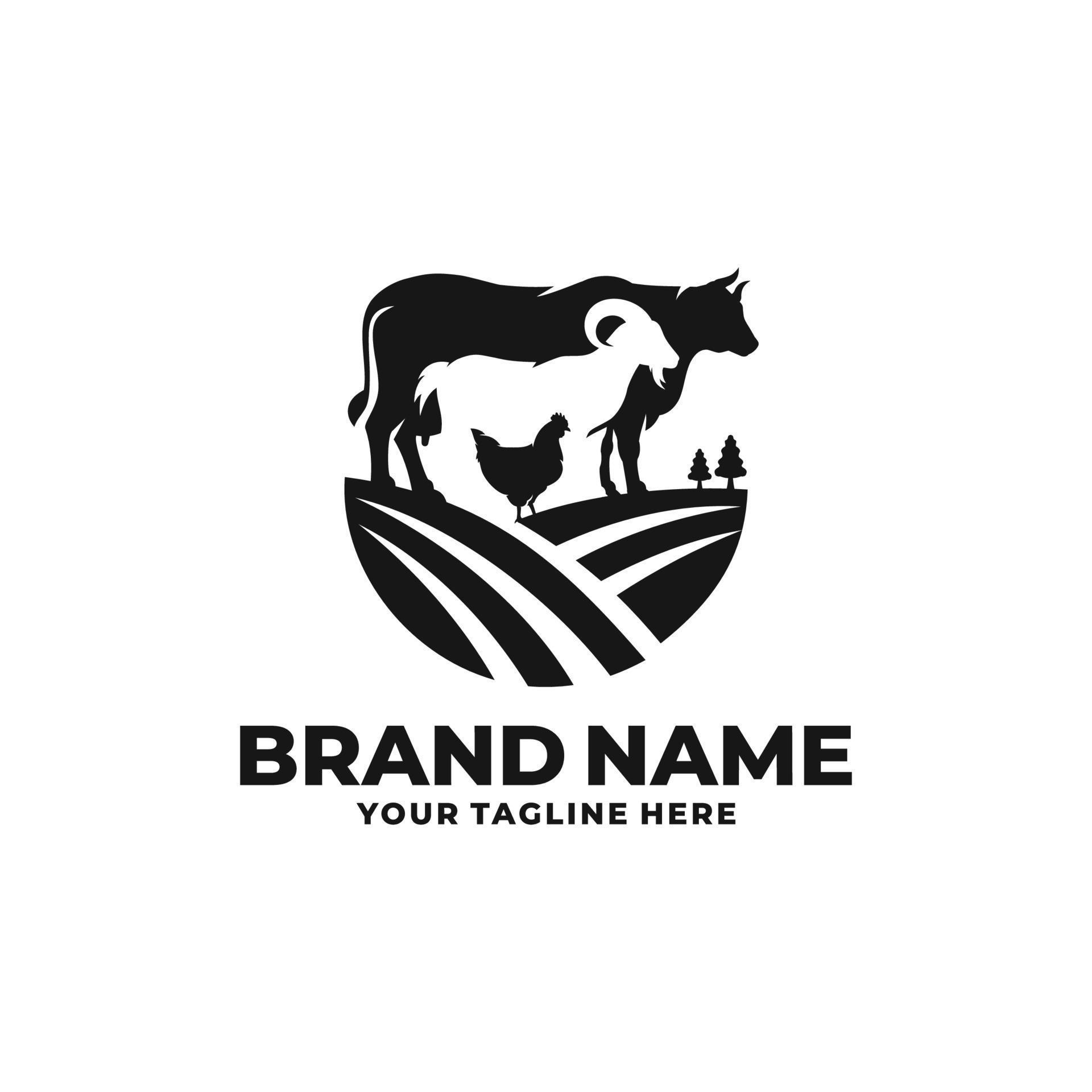 Farm animal logo vector 11961974 Vector Art at Vecteezy