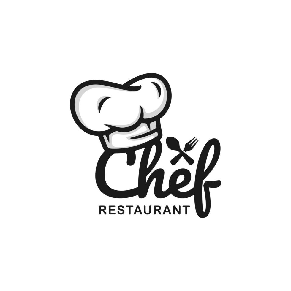 Ilustración de vector de diseño de logotipo de chef. logotipo del restaurante