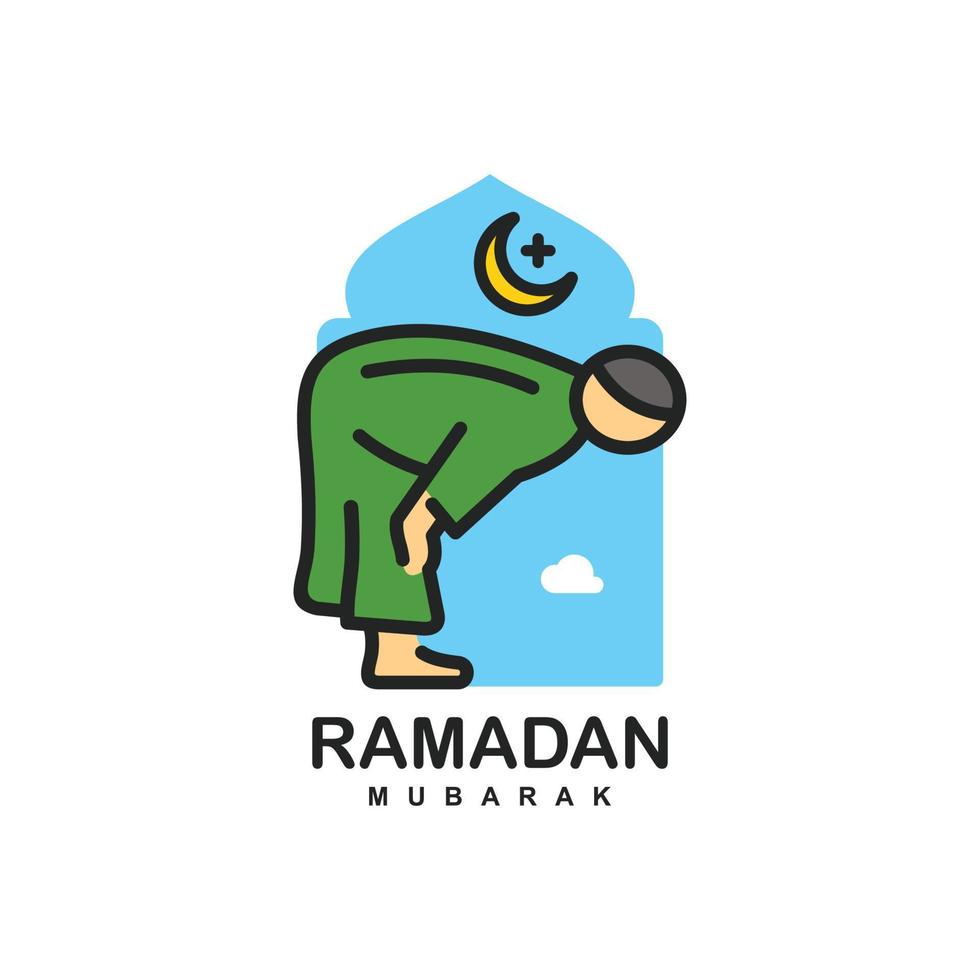 Islamic prayer logo design vector illustration