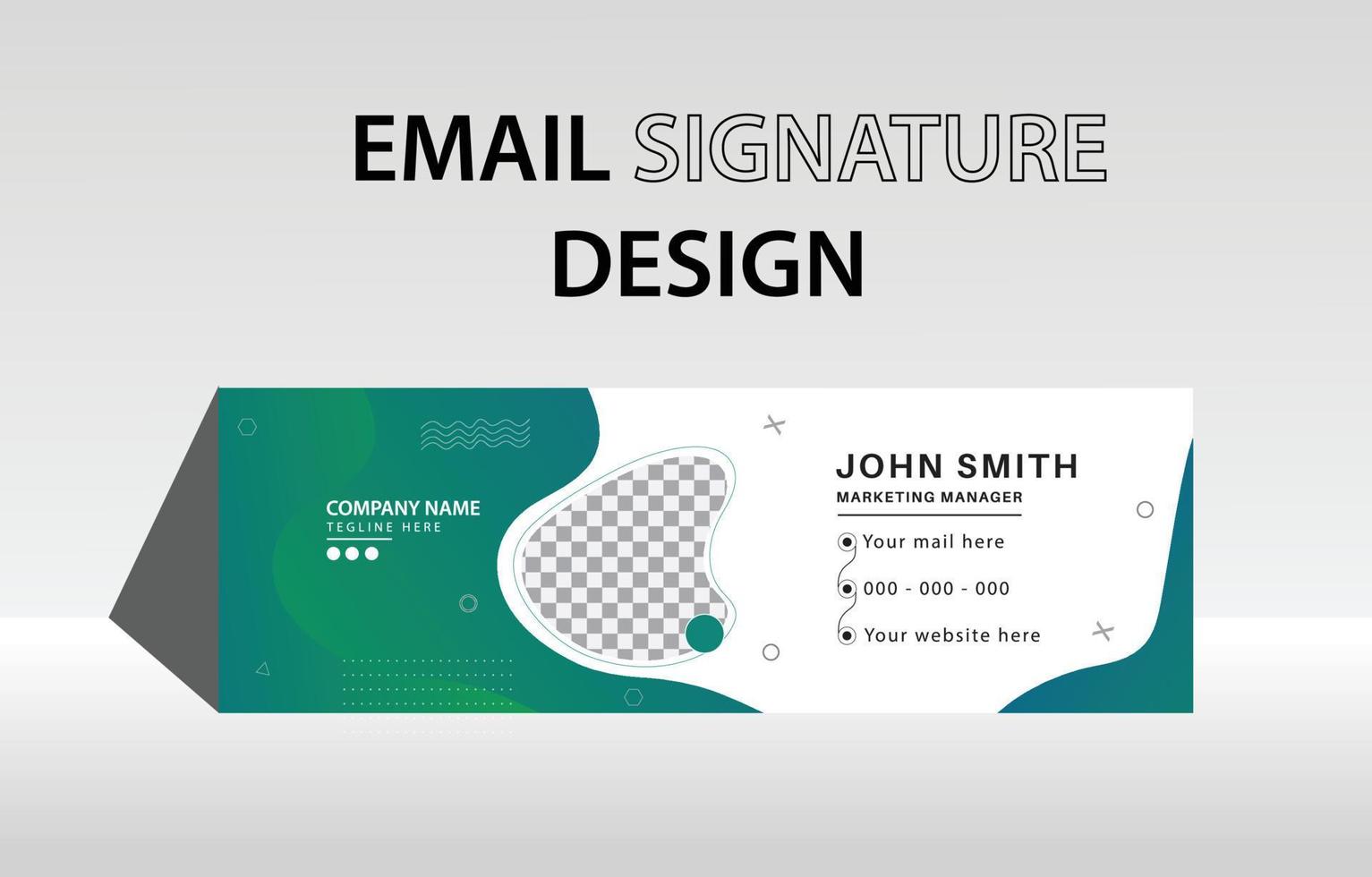 Modern business email signature and personal email footer template design vector