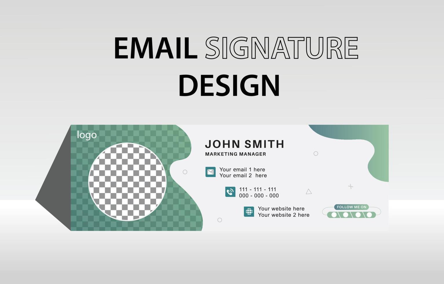 Modern business email signature and personal email footer template design vector