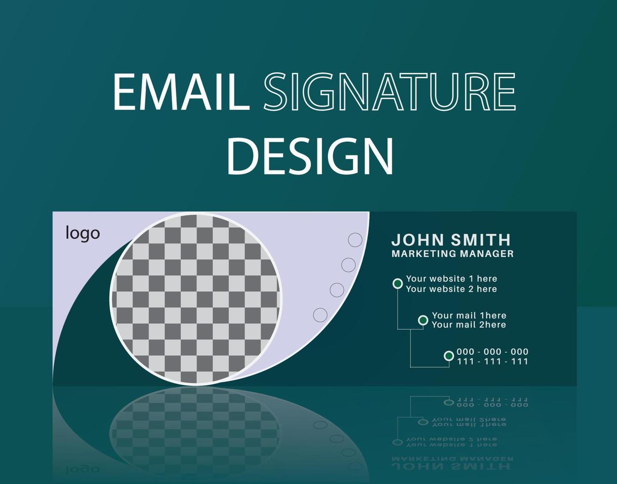 Modern business email signature and personal email footer template design vector