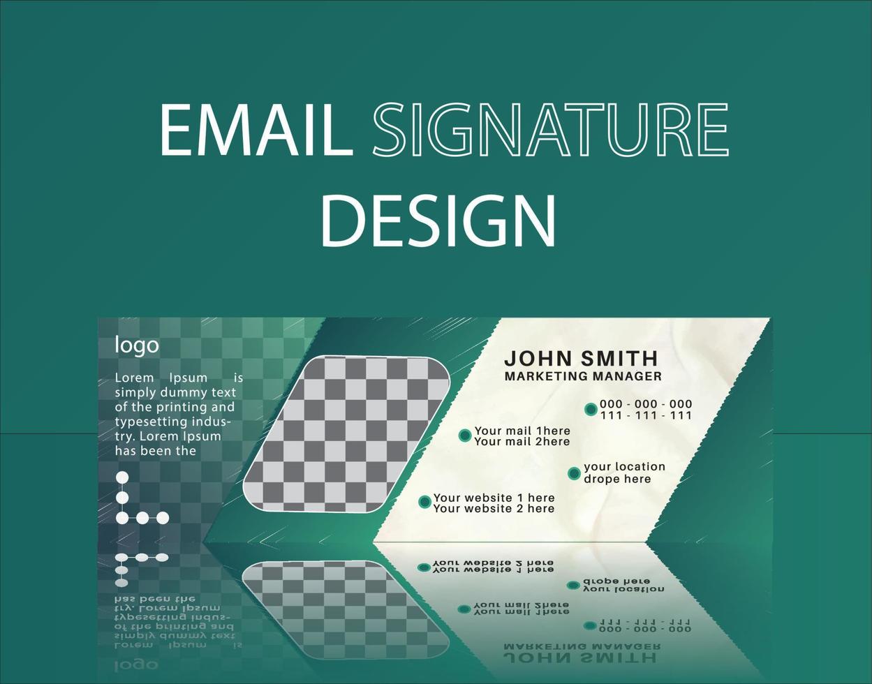 Modern business email signature and personal email footer template design vector