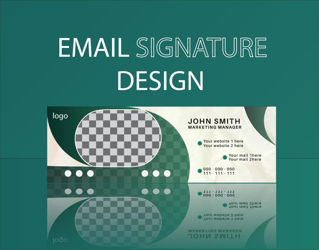 firma de correo electrónico comercial moderna y diseño de plantilla de pie de página de correo electrónico personal vector