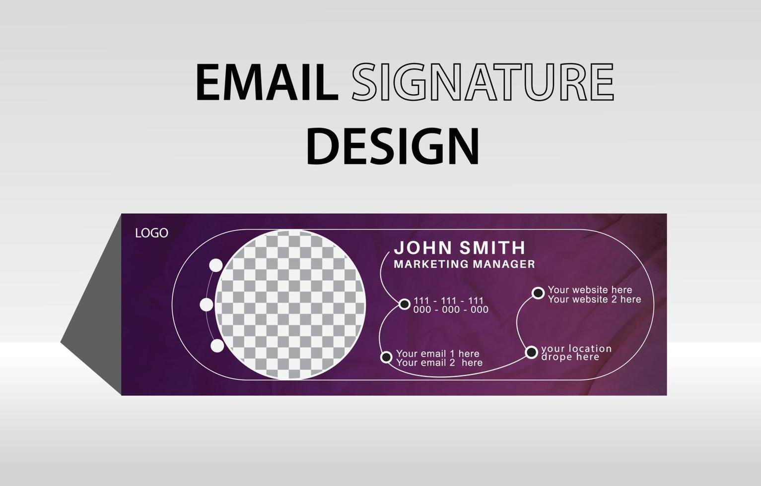 firma de correo electrónico comercial moderna y diseño de plantilla de pie de página de correo electrónico personal vector