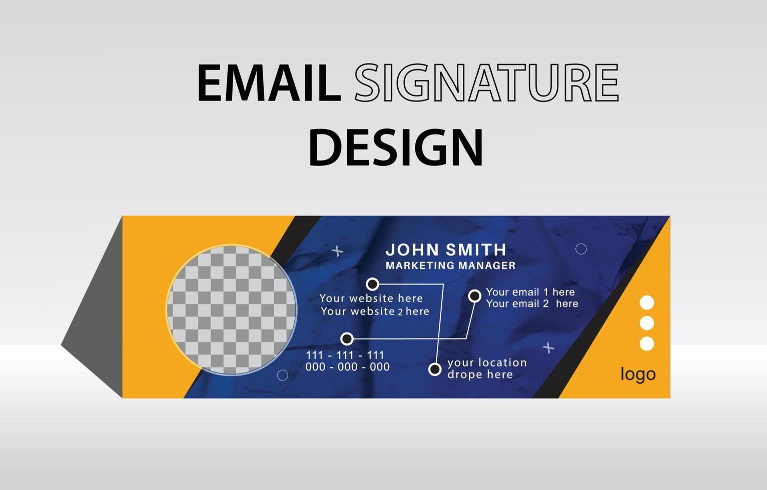 Modern business email signature and personal email footer template design vector