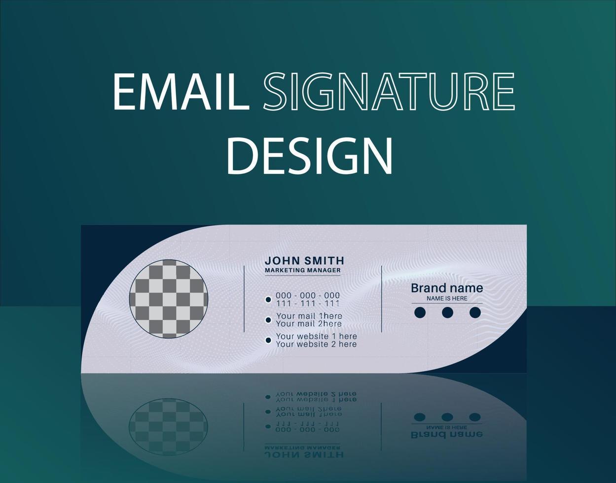 Modern business email signature and personal email footer template design vector