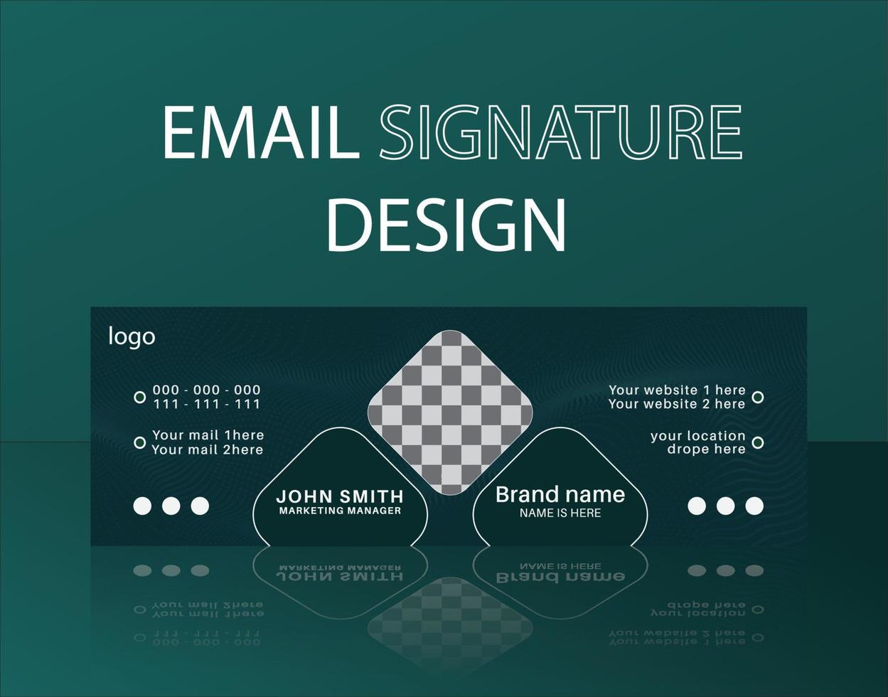 Modern business email signature and personal email footer template design vector
