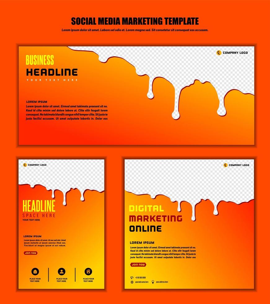 diseño moderno de publicación de medios sociales de fondo abstracto, para marketing digital de negocios en línea, plantilla de banner y póster. vector