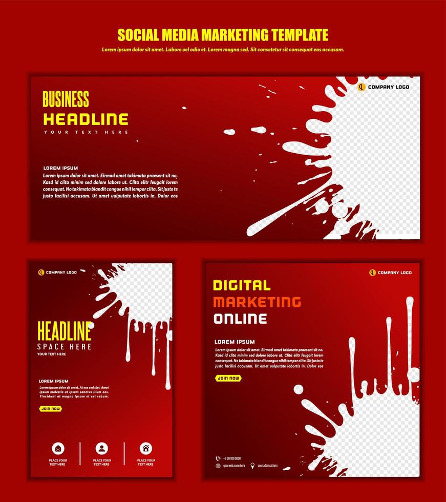 diseño moderno de publicación de medios sociales de fondo abstracto, para marketing digital de negocios en línea, plantilla de banner y póster. vector