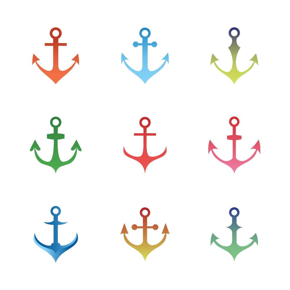 Anchor vector set. Anchor icon. Anchor symbol of naval.